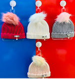 Newborn Knitted Pompom Cap (Pack of 3)