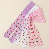 Pre-Order 3 pairs of Strawberry Pattern Mesh Stocking