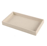 Flannelette Jewelry Storage Box Tray Earring Ring Bracelet Organize - Beige