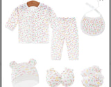 Soft Cotton Shirt,Trouser, Cap, Bib, Hand Gloves & Foot Cover Newborn Baby 6pcs