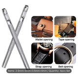 Metal Manual Hole Punch, Silvery Round Hole Pattern Belt Punch (4 Size)
