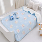 Cartoon Sky Blue Blanket With A Neck Pillow
