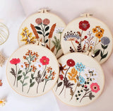 Beginner Flower Embroidery Kit DIY with Stand