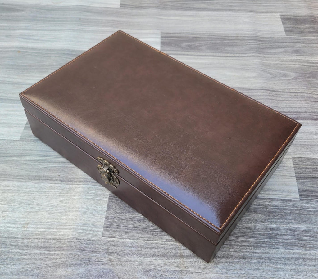 PU Leather Watch and Pen Storage Box (12 Slots)