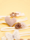 Baby Heart Shape Felt Flower Headband Set (4pcs)