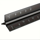 12-Inch Architectural Scale Ruler - Triple-Sided Metal Drafting Ruler With Imperial Scales For Blueprints & Drawing