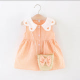 Pre-Order Check A-Line Frock With A Crossbody Bag
