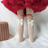 Kids Bow Fishnet Socks
