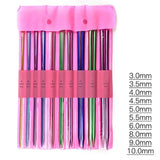 Single Pointed Aluminium Knitting Needle Set (10 Pair)