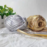 Shiny Faux Leather Metallic Glossing Yarn Bags Mats Bassinets