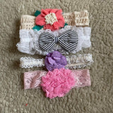 Lace Bow Baby Headband Set (4pcs)