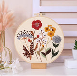 Beginner Flower Embroidery Kit DIY with Stand