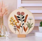 Beginner Flower Embroidery Kit DIY with Stand