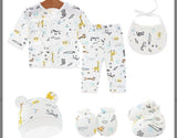 Soft Cotton Shirt,Trouser, Cap, Bib, Hand Gloves & Foot Cover Newborn Baby 6pcs