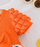 Pre-Order Fruit Print Dress With Ruffled Sleeves & Matching Headband
