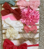 Super Soft Elastic Bow Headband Set (10pcs)