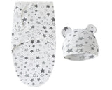 Summer Cotton Star Swaddle With Cap