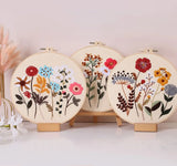 Beginner Flower Embroidery Kit DIY with Stand