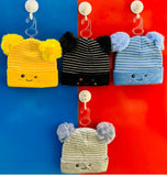 Newborn Smiley Pompom Cap (Pack of 3)