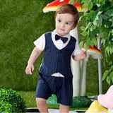 Baby Navy Lining Gentleman Romper