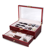 Luxury Wooden Double Layer Watch, Sunglasses and Jewellery Storage Box (Imported)