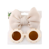 2 Pcs/Set Baby Sunglasses Hairband Set Flower Shape