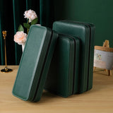 PU Leather Portable Watch Storage Bag with Zip  (6 Slots) - Green