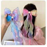 Kids Chiffon Bow Ribbon Hairpin