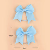 Girl Bow Solid Color Elastic Hair Ties (40pcs)