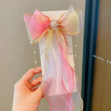 Kids Chiffon Bow Ribbon Hairpin