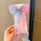 Kids Chiffon Bow Ribbon Hairpin