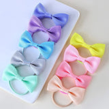 Girl Bow Solid Color Elastic Hair Ties (40pcs)