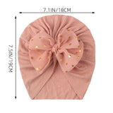 Shiny Bowknot Baby Cap - TEA PINK