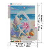 5D Diamond Painting Fantasy Shell Seaside Scenery Full Diamond Embroidery Mosaic