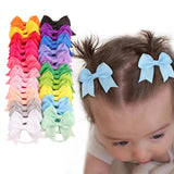 Girl Bow Solid Color Elastic Hair Ties (40pcs)