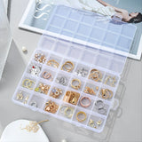 24 Grid Plastic Organizer Jewelry Storage Box Container Transparent Shape