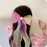 Kids Chiffon Bow Ribbon Hairpin