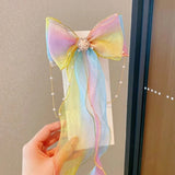 Kids Chiffon Bow Ribbon Hairpin