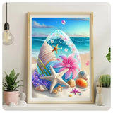 5D Diamond Painting Fantasy Shell Seaside Scenery Full Diamond Embroidery Mosaic