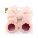 2 Pcs/Set Baby Sunglasses Hairband Set Flower Shape