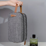 Men's Canvas Double Zipper Travel Toiletry Bag
