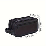 Business-Style Large Capacity Organizer Bag - Double-Layer Men's Luxury Toiletries Pouch with Zipper Compartments