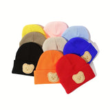 Warm Bear Label Knitted Baby Hat - Pre Order