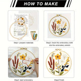 4-Pack Beginner Embroidery Kits with Patterns and Instructions DIY Kit