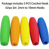 Comfort Grip Crochet Hook Set, Ergonomic Handle for 2mm-10mm Hooks