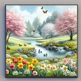 4-Pack Landscape Diamond Painting Kit | 20×20cm | Full Round Drills | 5D DIY Wall Art for Adults & Beginners