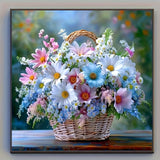 Diamond Painting Kits – 4-Pack Floral Designs, 20×20cm, Full Round Acrylic Drills, DIY Wall Art