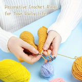 Adjustable Crochet Loop Rings - Metal Yarn Guide for Faster Knitting, Ideal for Scarves, Hats &amp; Blankets, Top Needle Ring