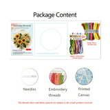 Warm Sunflower Embroidery Kit — Beginner Full Tool Set | Thread, Needle, Hoop & Pattern Included