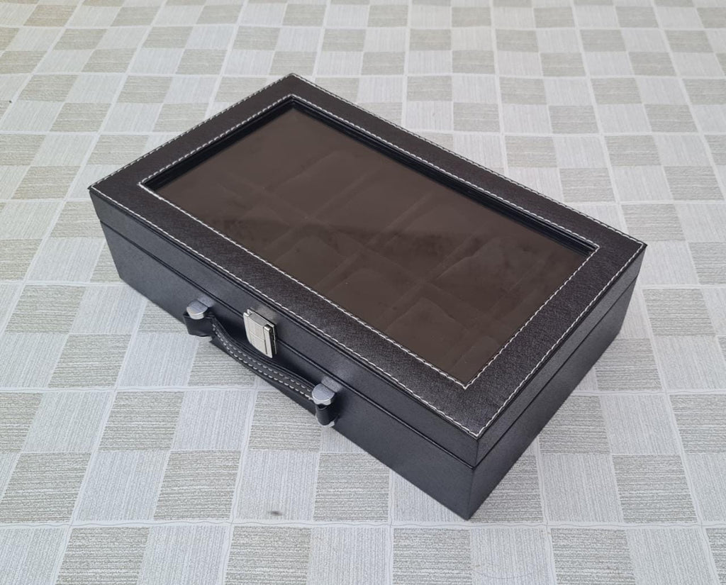 PU Leather Watch Storage Box (12 Slots)